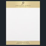 Monogrammed Glamour Gold Elegant Personalized Letterhead<br><div class="desc">Monogrammed Glamour Gold Elegant Personalized Letterhead.</div>
