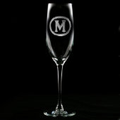 Monogrammed Glass Champagne Flute (Front)