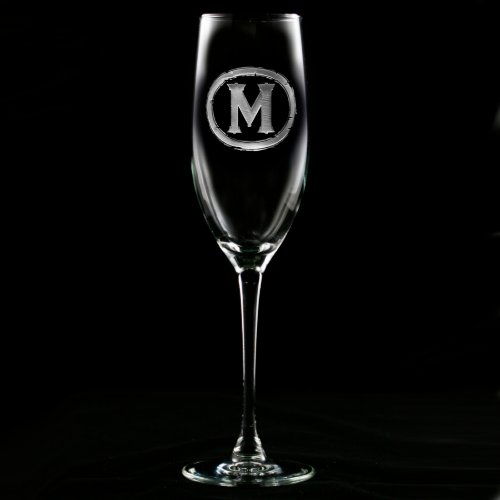 Monogrammed Glass Champagne Flute