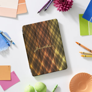 Monogrammed Glossy Grid Modern Design iPad Pro Cover