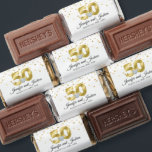 Monogrammed Gold 50th Wedding Anniversary Napkins Hershey's Miniatures<br><div class="desc">Gorgeous elegant personalized monogrammed golden 50th wedding anniversary HERSHEY BAR WRAPPERS ASSEMBLED for your reception.  Not cheap looking but expensive and classy.  Add monogram,   bride and groom's names and date.  White background. and black letters Font and size can be edited. Cocktail napkins also available.</div>