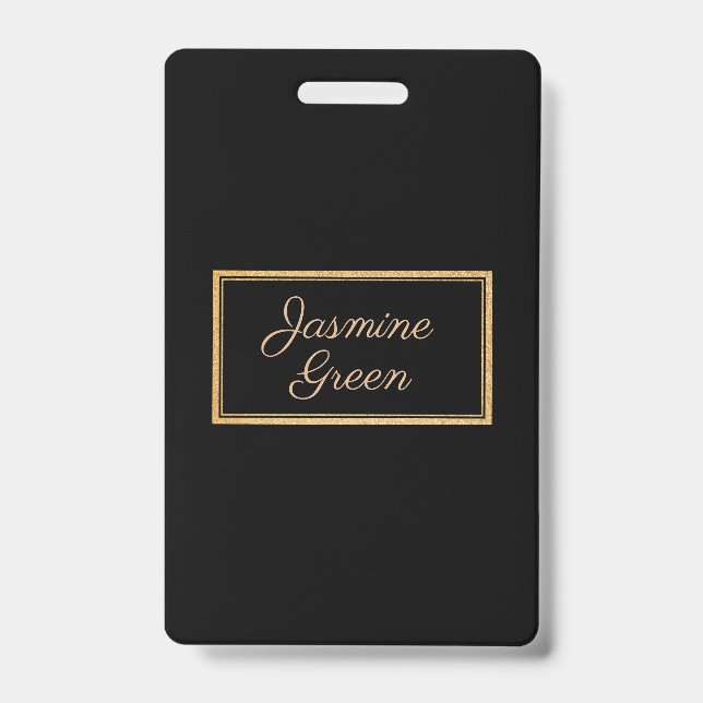 Monogrammed Gold And Black Frame Badge (Front)