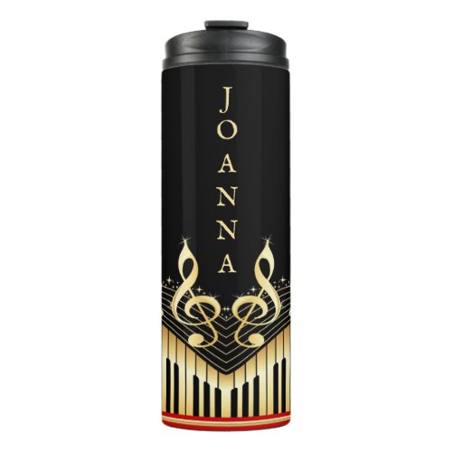 Monogrammed Gold  Black Keyboard Thermal Tumbler