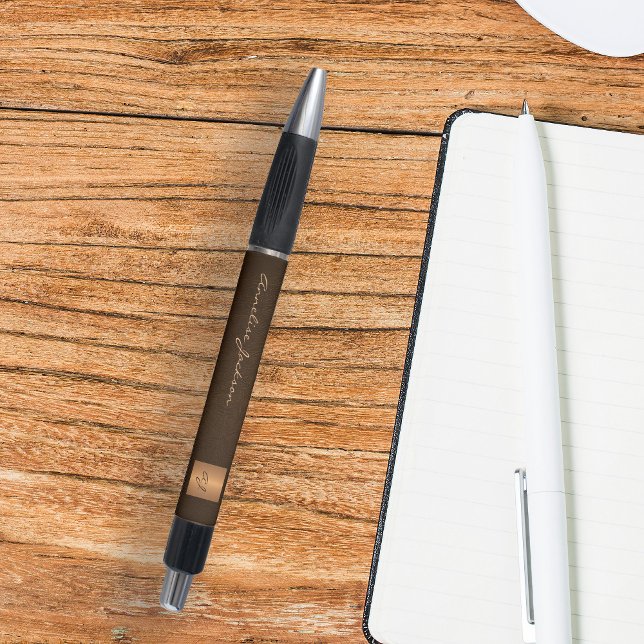 Monogrammed gold elegant name script pen (Creator Uploaded)