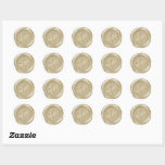 Monogrammed Gold Faux Wax Seals