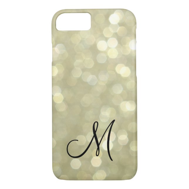 Monogrammed Gold iPhone 7 Case (Back)