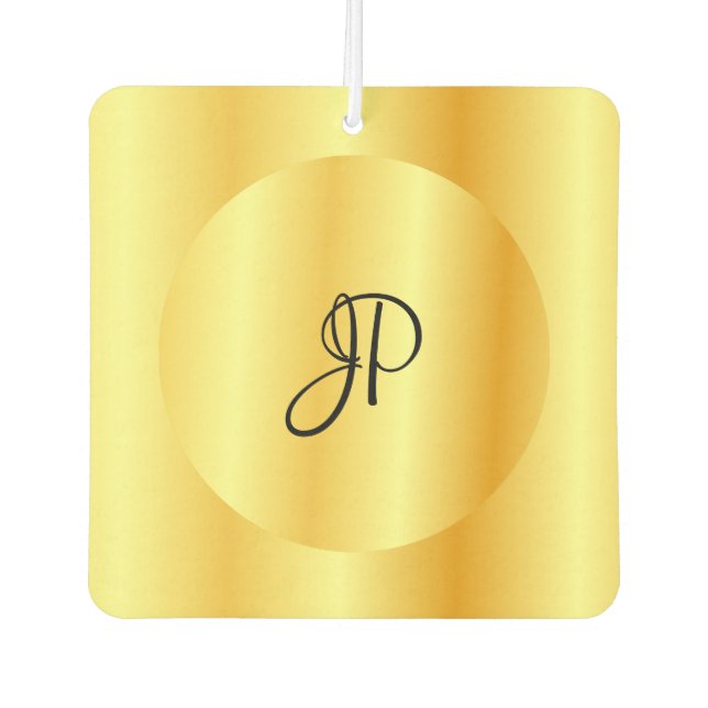 Monogrammed Gold Look Template Elegant Modern Air Freshener (Front)