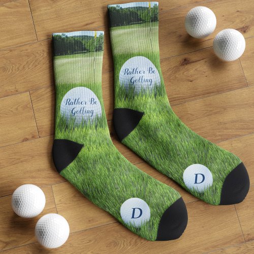 Monogrammed Golf Ball Rather Be Golfing Socks