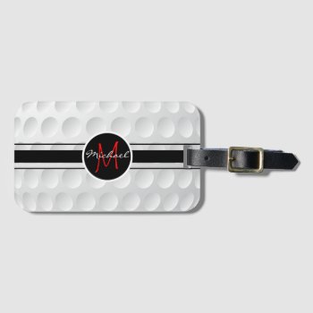 Monogrammed Golf Ball Texture Luggage Tag by NatureTales at Zazzle