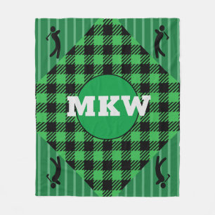 Monogrammed Golf Cart Fleece Throw