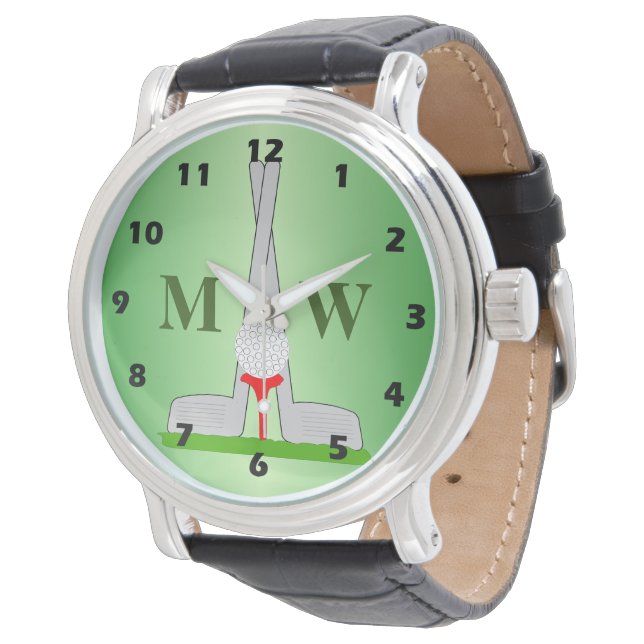 Monogrammed Golf Design Watch (Angled)