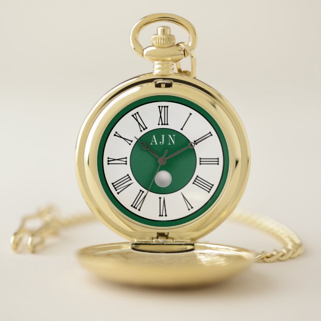 Monogrammed Golf Pocket Watch  (Inside)