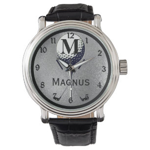 Monogrammed Golf Tee Silver Watch