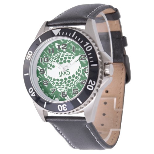 Monogrammed golf watch