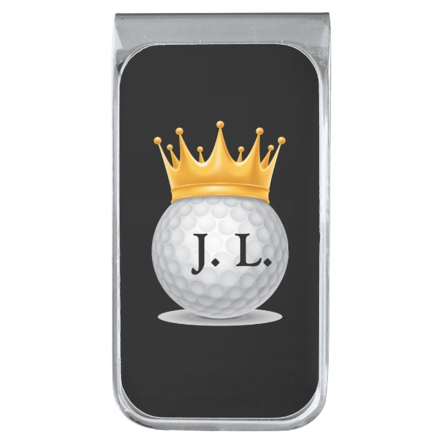 Monogrammed Golfers  Silver Finish Money Clip (Front Vertical)