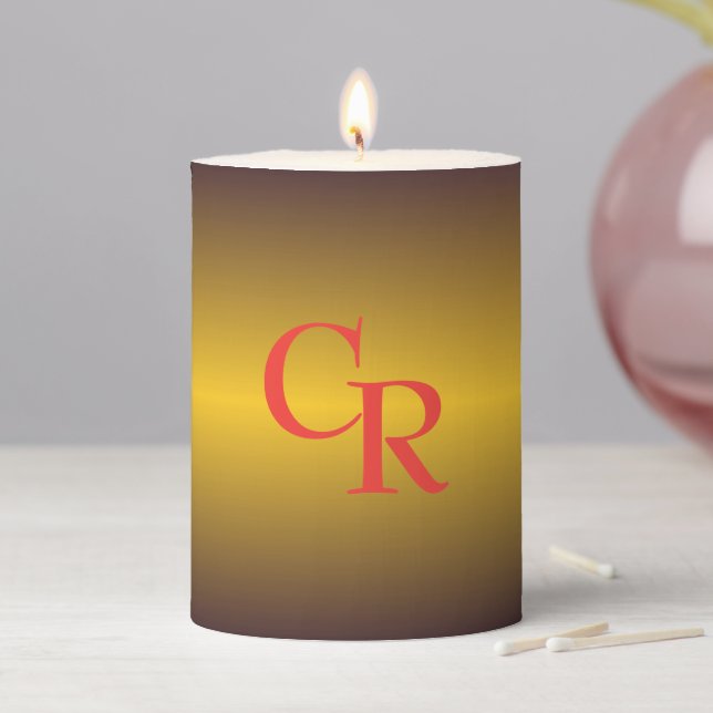 Monogrammed Gradient Pillar Candle (In Situ)