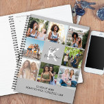 Monogrammed Graduation Quote 8 Photo Collage Grey Planner<br><div class="desc">Chic planner to personalize for your graduate. The photo template is set up for you to add 8 of your favorite photos of your study years. Your photos are displayed in square / instagram format in a simple grid style photo collage. This monogrammed design is further personalized with the Graduate's...</div>