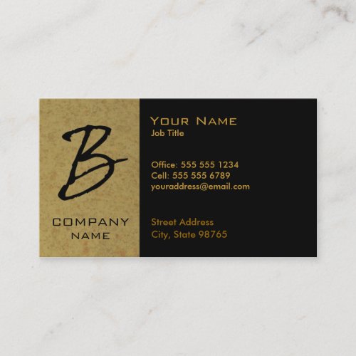 Monogrammed Granite Business Card - B