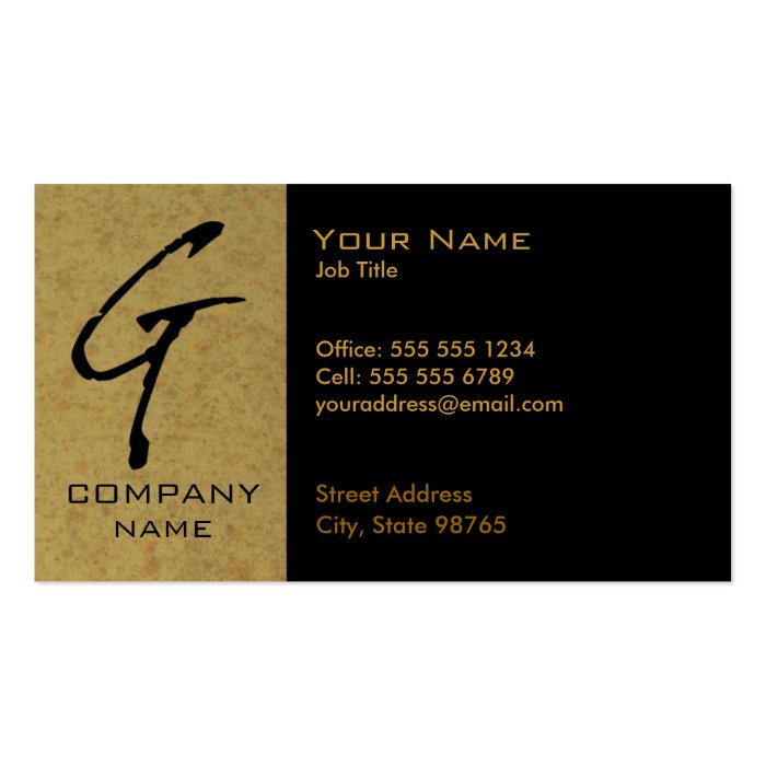 Monogrammed Granite Business Card   G