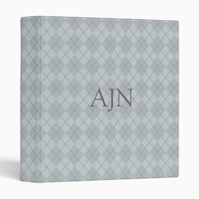 Monogrammed Gray Binder (Front/Spine)