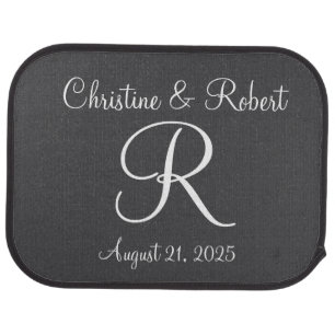Monogrammed gray car mats