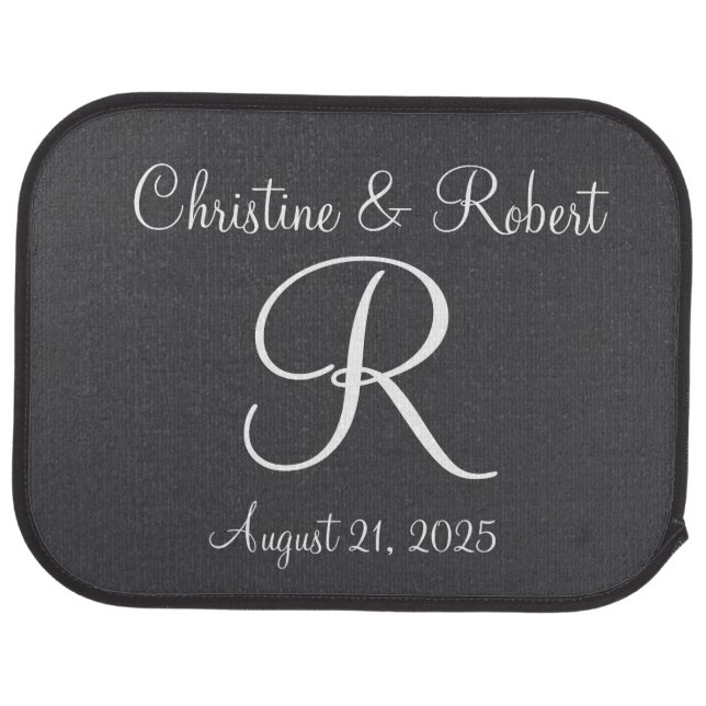 Monogrammed gray car mats (Rear)