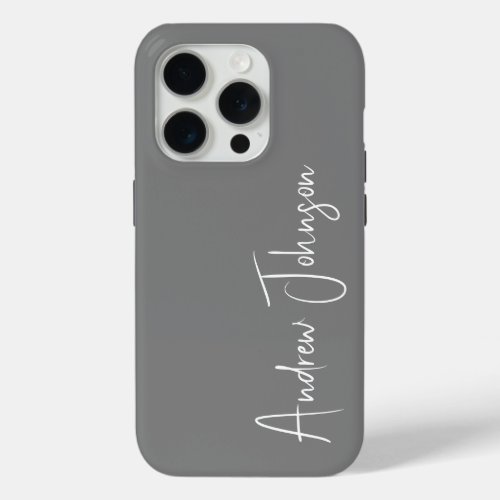 Monogrammed Gray  iPhone 15 Pro Case