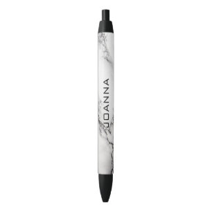 Monogrammed Gray Marble Texture Pen