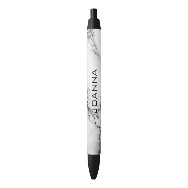 Monogrammed Gray Marble Texture Pen (Front Vertical)