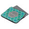 Monogrammed Gray Teal Modern Lattice Pattern