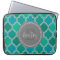 Monogrammed Gray Teal Modern Lattice Pattern