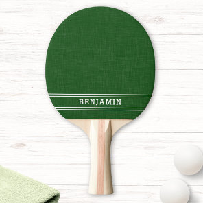 Monogrammed Green and White Modern Ping Pong Paddle
