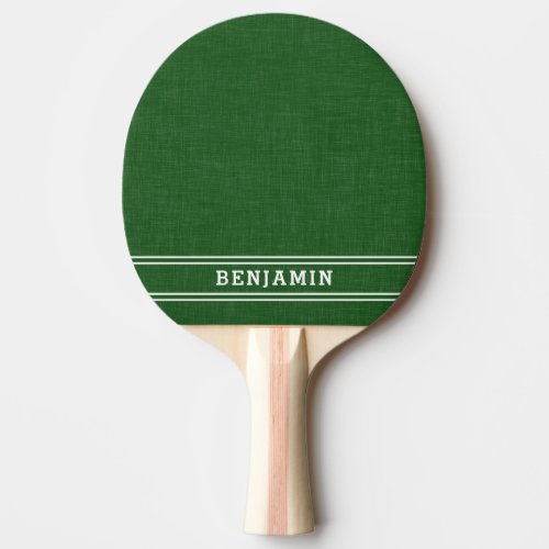 Monogrammed Green and White Modern Ping Pong Paddle