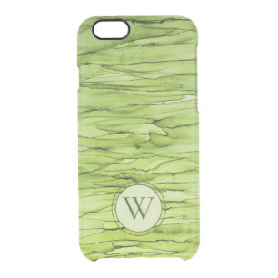 Monogrammed Green Art Clear iPhone 6/6S Case