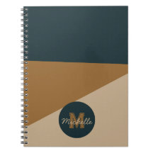 Monogrammed Green & Brown vintage color block