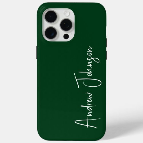 Monogrammed Green iPhone 15 Pro Max Case