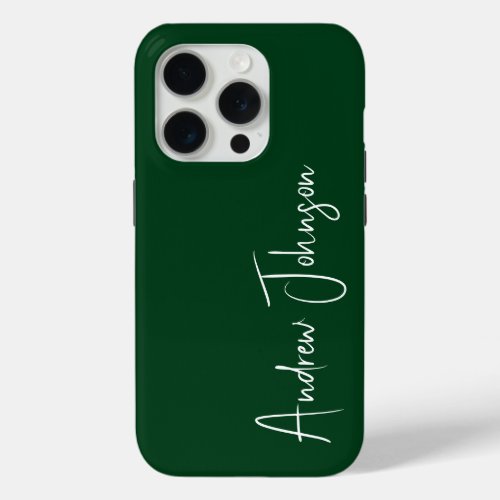 Monogrammed Green iPhone 15 Pro Case