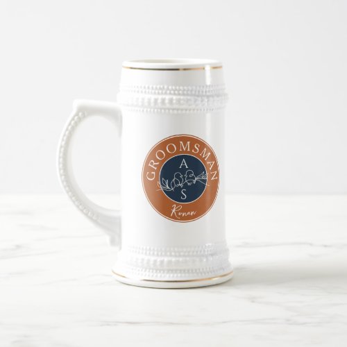 Monogrammed Groomsmen Beer Stein