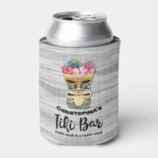 Monogrammed Groomsmen Tiki Bar Bachelor Party Can  Cooler