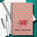 Monogrammed Groovy Floral Rainbow Planner<br><div class="desc">Your monogram and first name in chic lettering on a retro floral and rainbow geometric pattern in a groovy color palette,  this personalized planner is ideal for yourself or a great gift for any occasion. MATCHING items in our collection.</div>