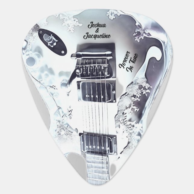 Monogrammed Guitar Pick Wedding Favor (Front)