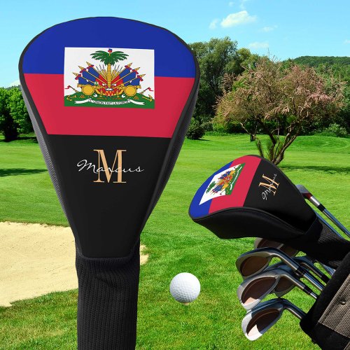 Monogrammed  Haiti Flag Golf Clubs Covers