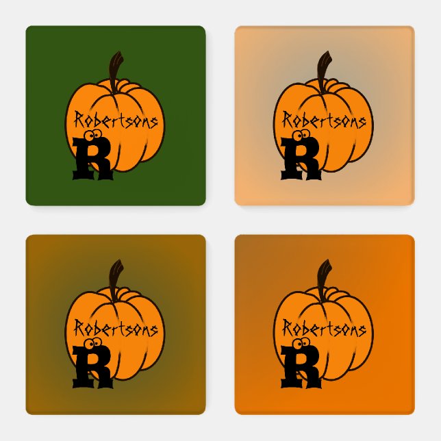 Monogrammed Halloween Coaster Set (Set)