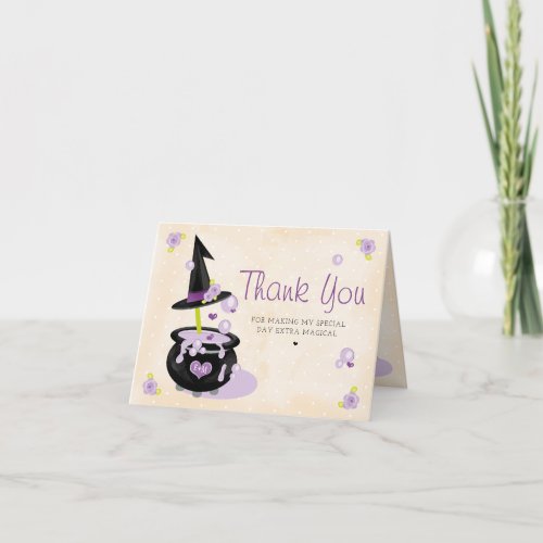 Monogrammed Halloween Witch Cauldron Thank You