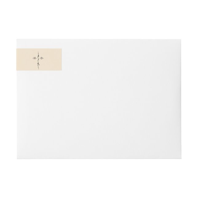 Monogrammed Hand Lettered Chic Cross Wrap Around Label (Front)