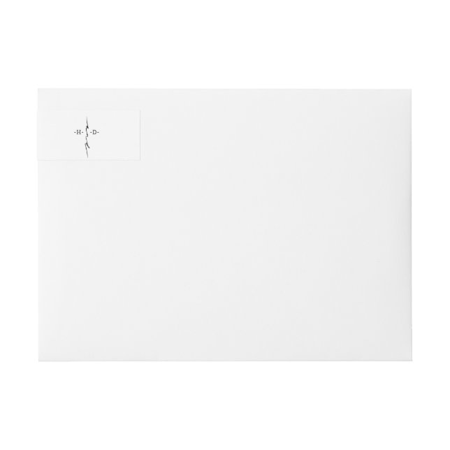 Monogrammed Hand Lettered Chic Cross Wrap Around Label (Front)