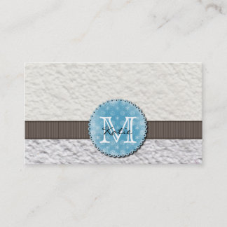Monogrammed Handmade Paper Business Card