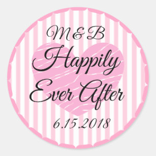 Monogrammed Happily Ever After Wedding Stickers