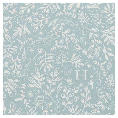 Monogrammed  Harvest Flowers Fabric