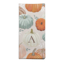 Monogrammed Heirloom Pumpkins Cloth Napkin